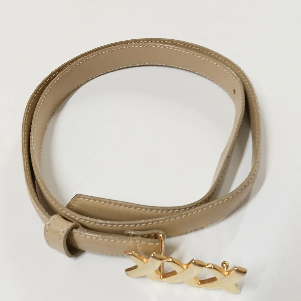Paloma Picasso Vintage Italian Leather Pin Belt 3/4